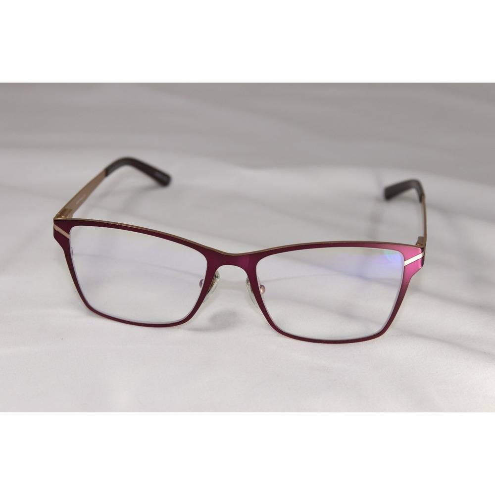 Kam Dhillon Metropolitan Matte Purple Gold Eyeglass Frames 54-17-140 with Case